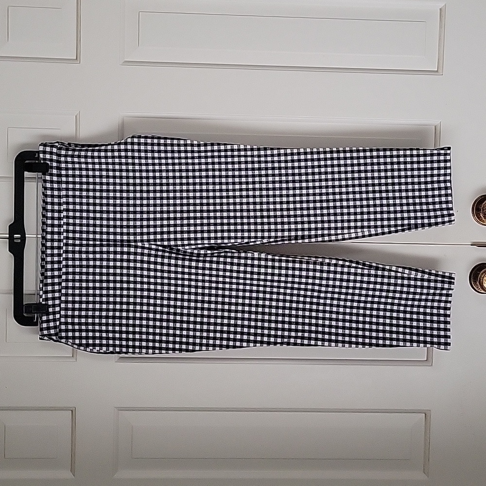 Talbots Chatham Ankle black and white gingham pants sz 8p